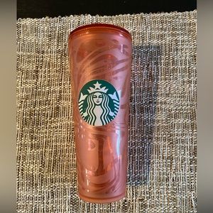 Starbucks 24oz Cold Cup Orange‎ Swirls